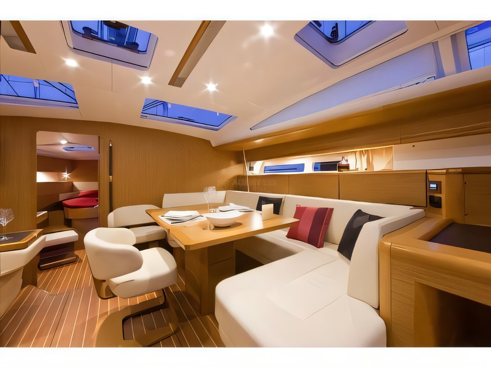 Interior of Jeanneau 53 sail boat with 5 cabins Croatia yacht charter