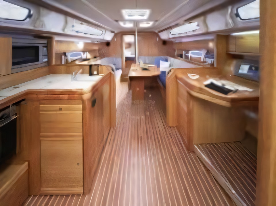 Interior of Bavaria 38 Cruiser sail boat with 3 cabins Croatia yacht charter