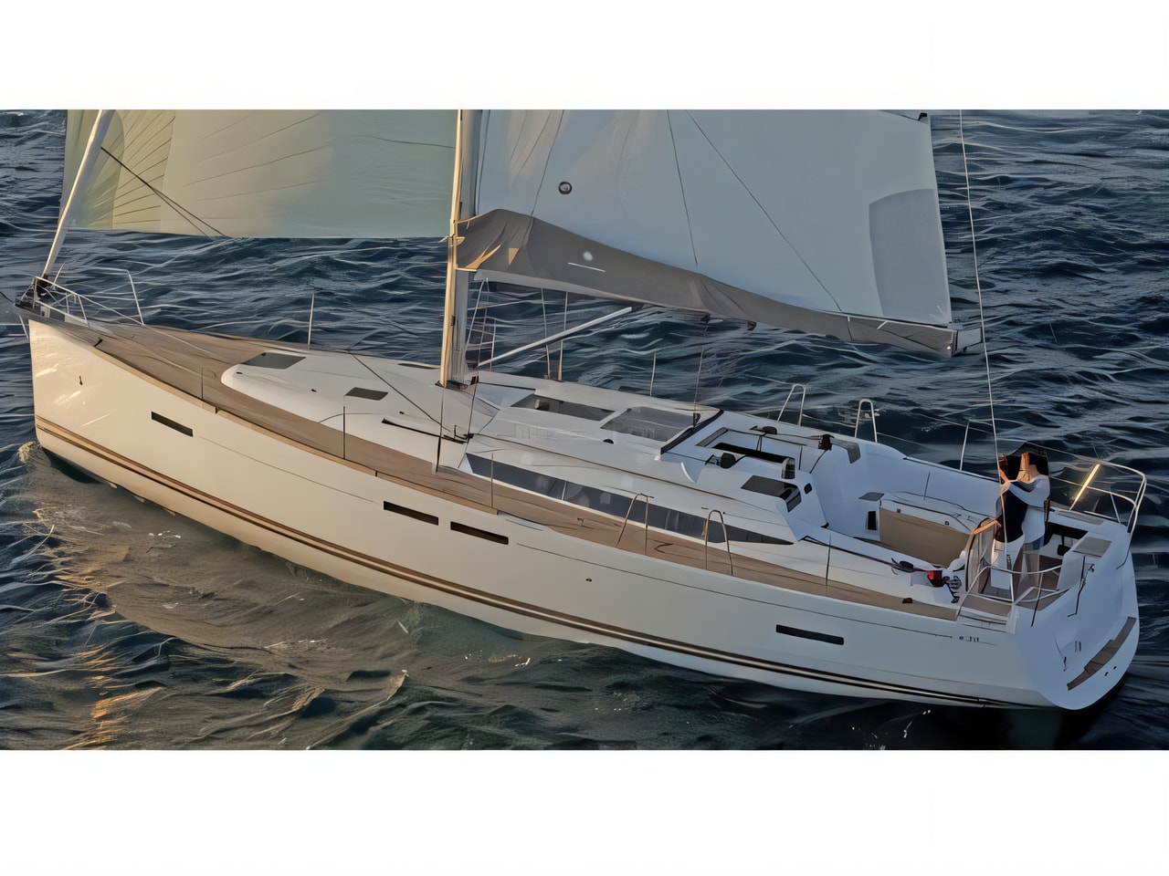 Exterior overview of Sun Odyssey 439 sail boat for charter from Zaton Sibenski in the Sibenik sailing area Croatia