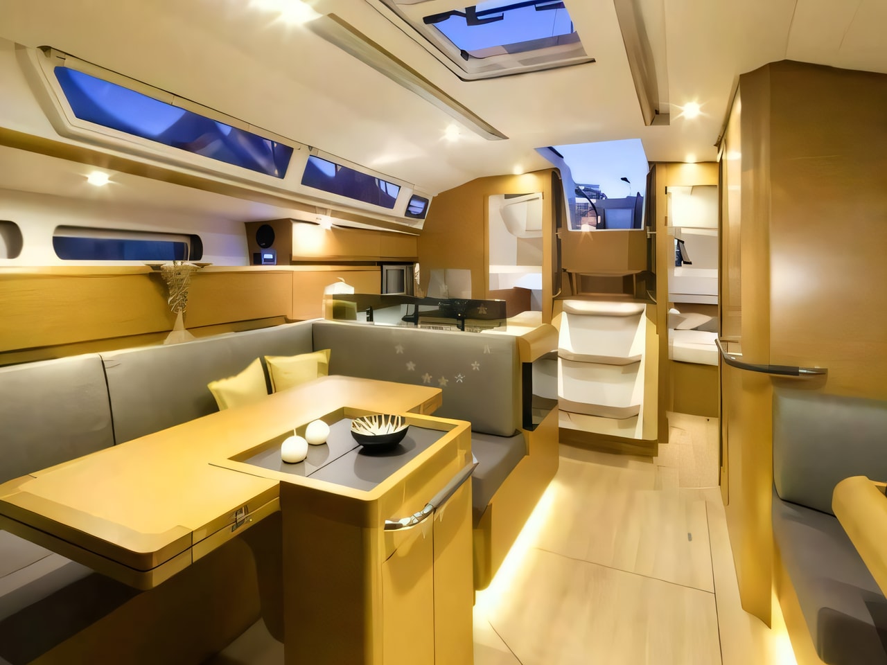 Layout of Sun Odyssey 439 sail boat with 4 cabins Croatia yacht charter