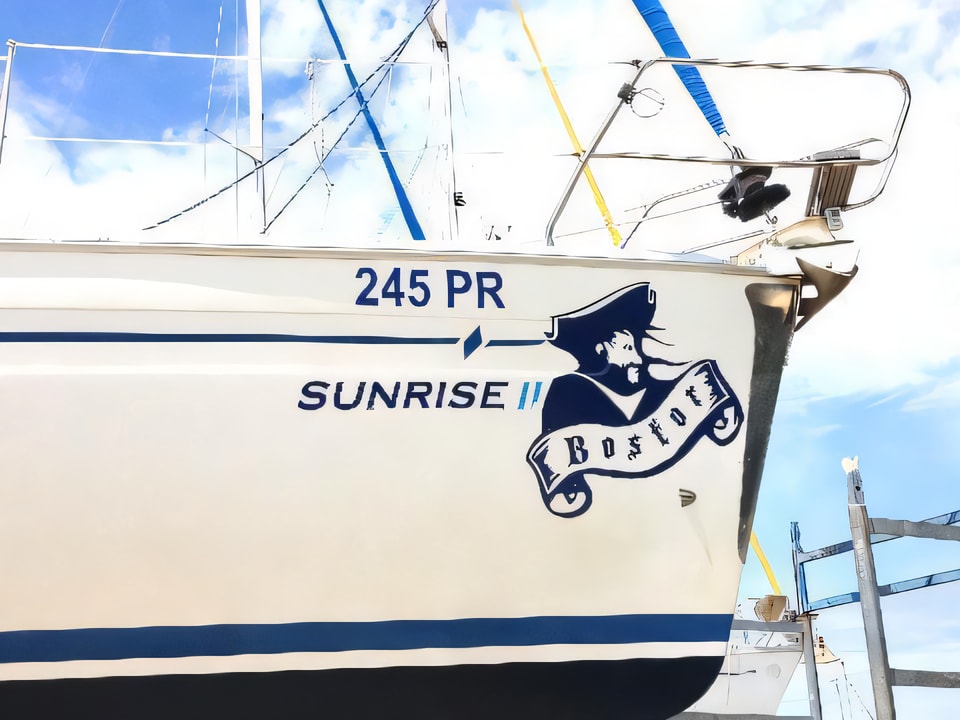 Exterior overview of Bavaria 34 sail boat for charter from Pirovac in the Sibenik sailing area Croatia