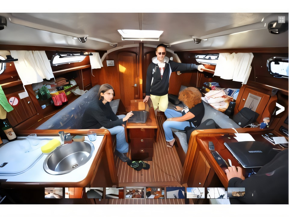Interior of Bavaria 34 sail boat with 3 cabins Croatia yacht charter