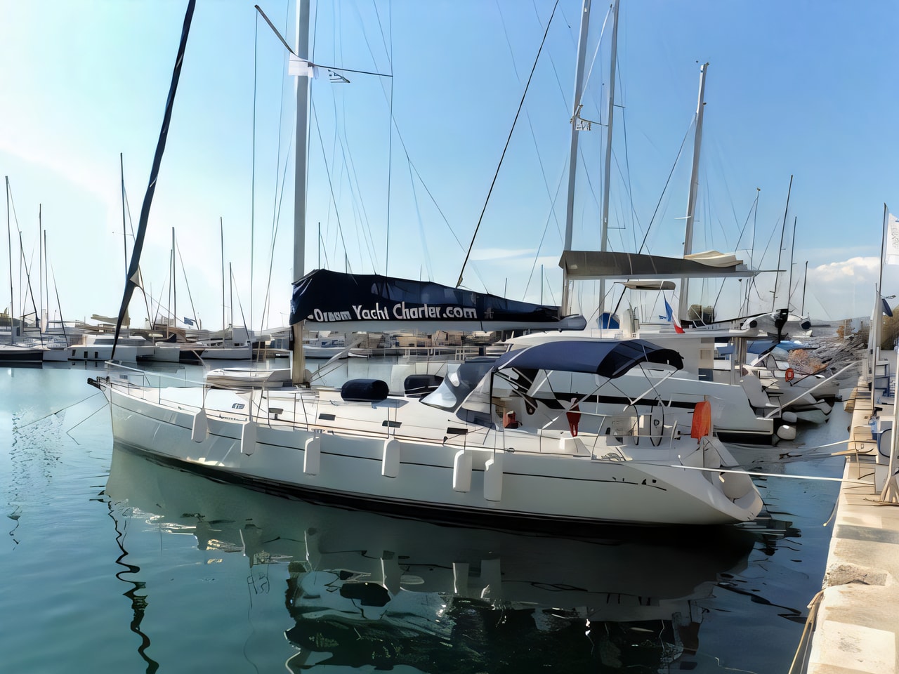 Exterior overview of Harmony 52 sail boat for charter from Adriatic Croatia