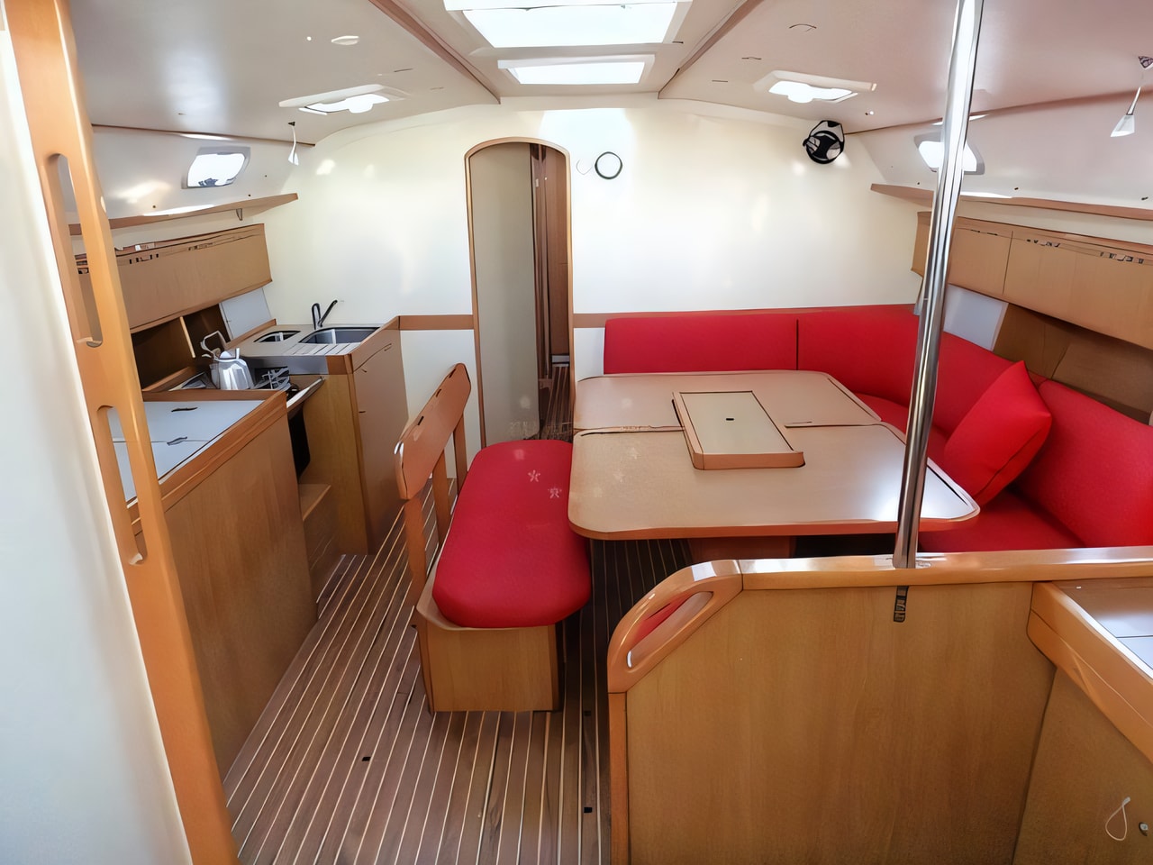 Layout of Harmony 52 sail boat with 5 cabins Croatia yacht charter