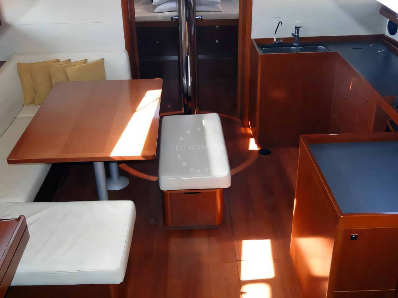 Layout of Oceanis 48 sail boat with 4 cabins Croatia yacht charter