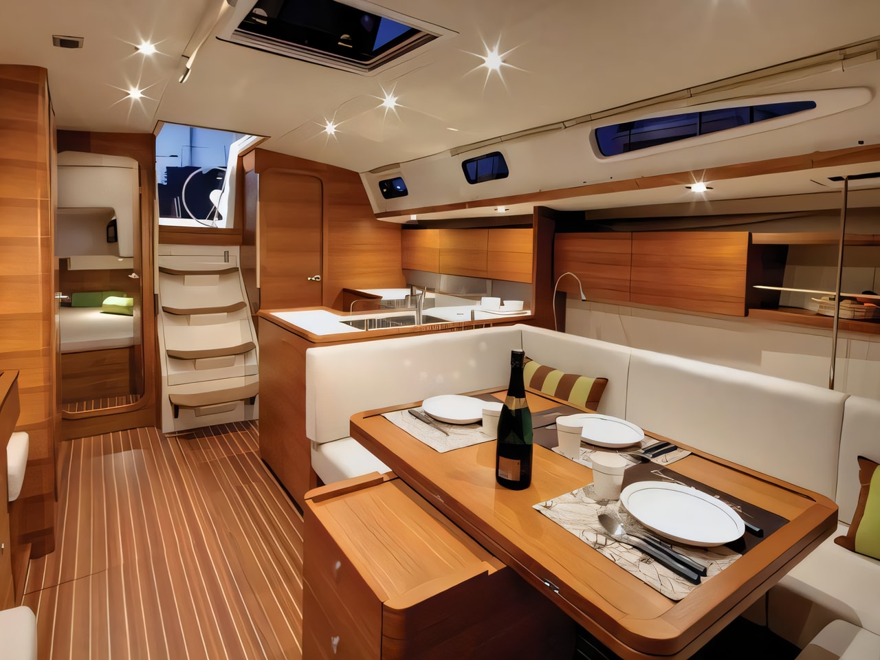 Layout of Salona 44 sail boat with 4 cabins Croatia yacht charter