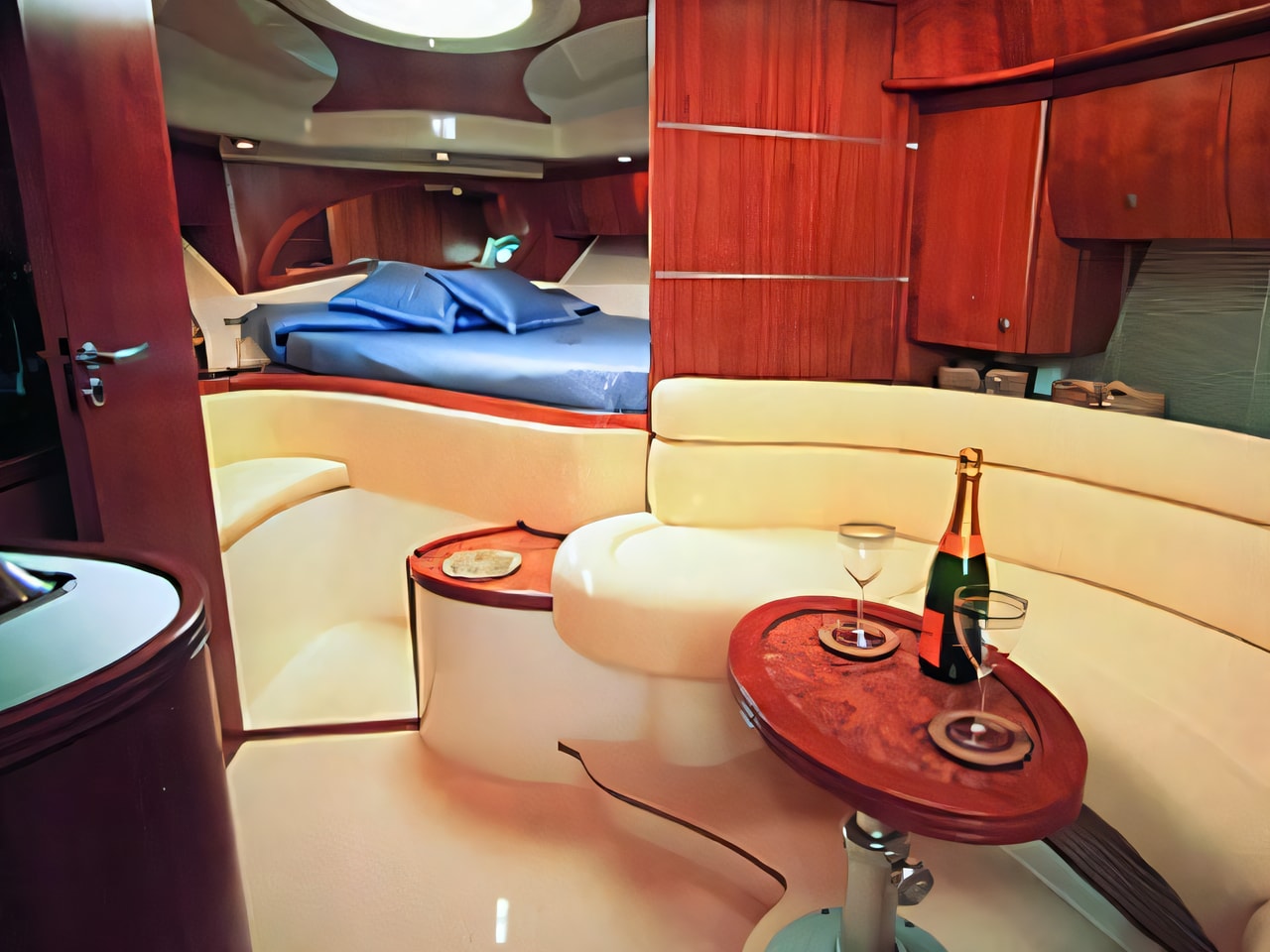 Layout of Salpa 38.5 motor boat with 3 cabins Croatia yacht charter