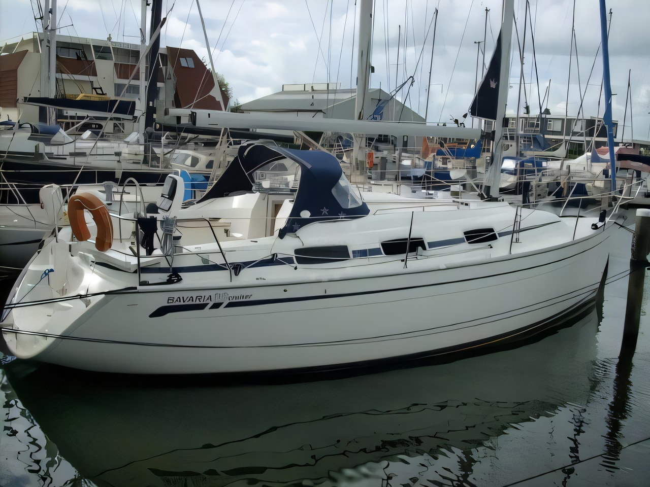 Exterior overview of Bavaria 30 sail boat for charter from Rabac Port in the Istria / Kvarner sailing area Croatia