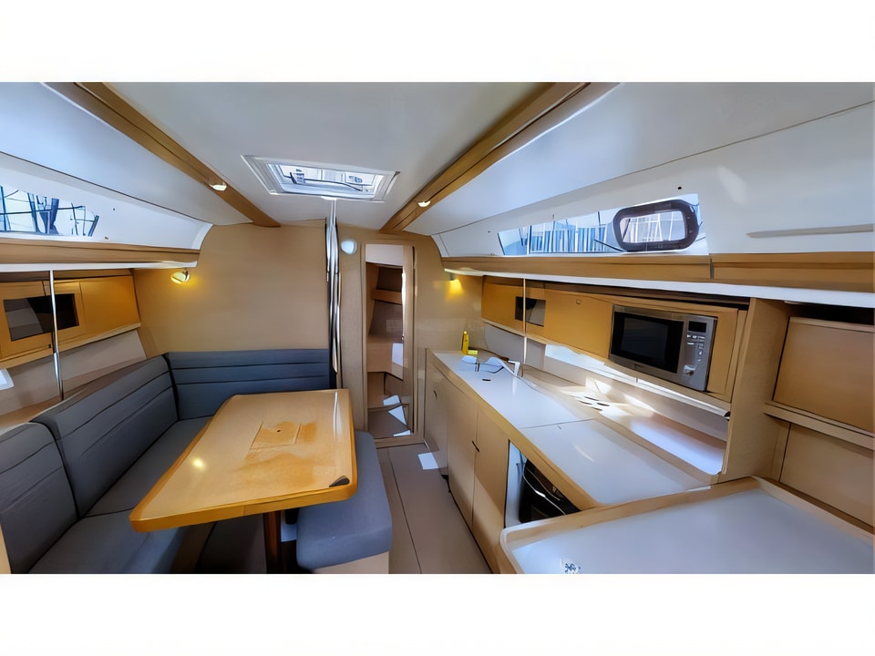 Interior of Dufour 380 Grand Large sail boat with 2 cabins Croatia yacht charter