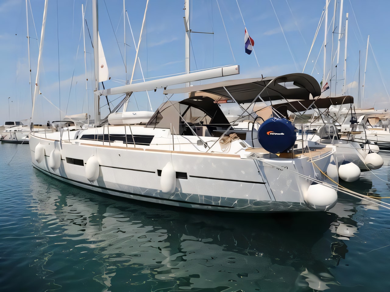 Exterior overview of Dufour 460 Grand Large sail boat for charter from Biograd Kornati in the Zadar sailing area Croatia