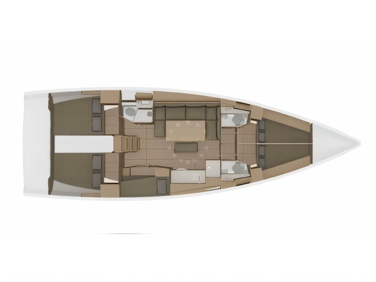 Interior of Dufour 460 Grand Large sail boat with 5 cabins Croatia yacht charter