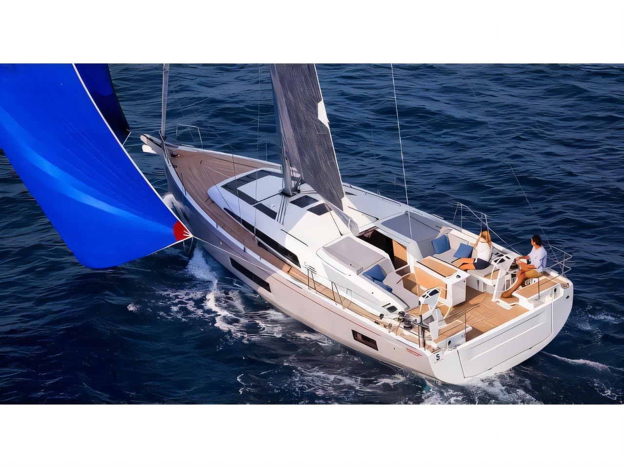 Exterior overview of Oceanis 46.1 sail boat for charter from Adriatic Croatia