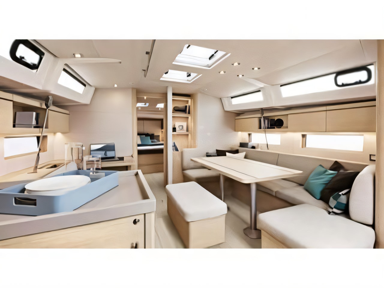 Layout of Oceanis 46.1 sail boat with 5 cabins Croatia yacht charter