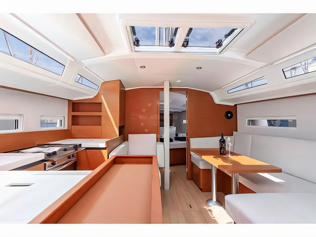 Layout of Sun Odyssey 410 sail boat with 3 cabins Croatia yacht charter