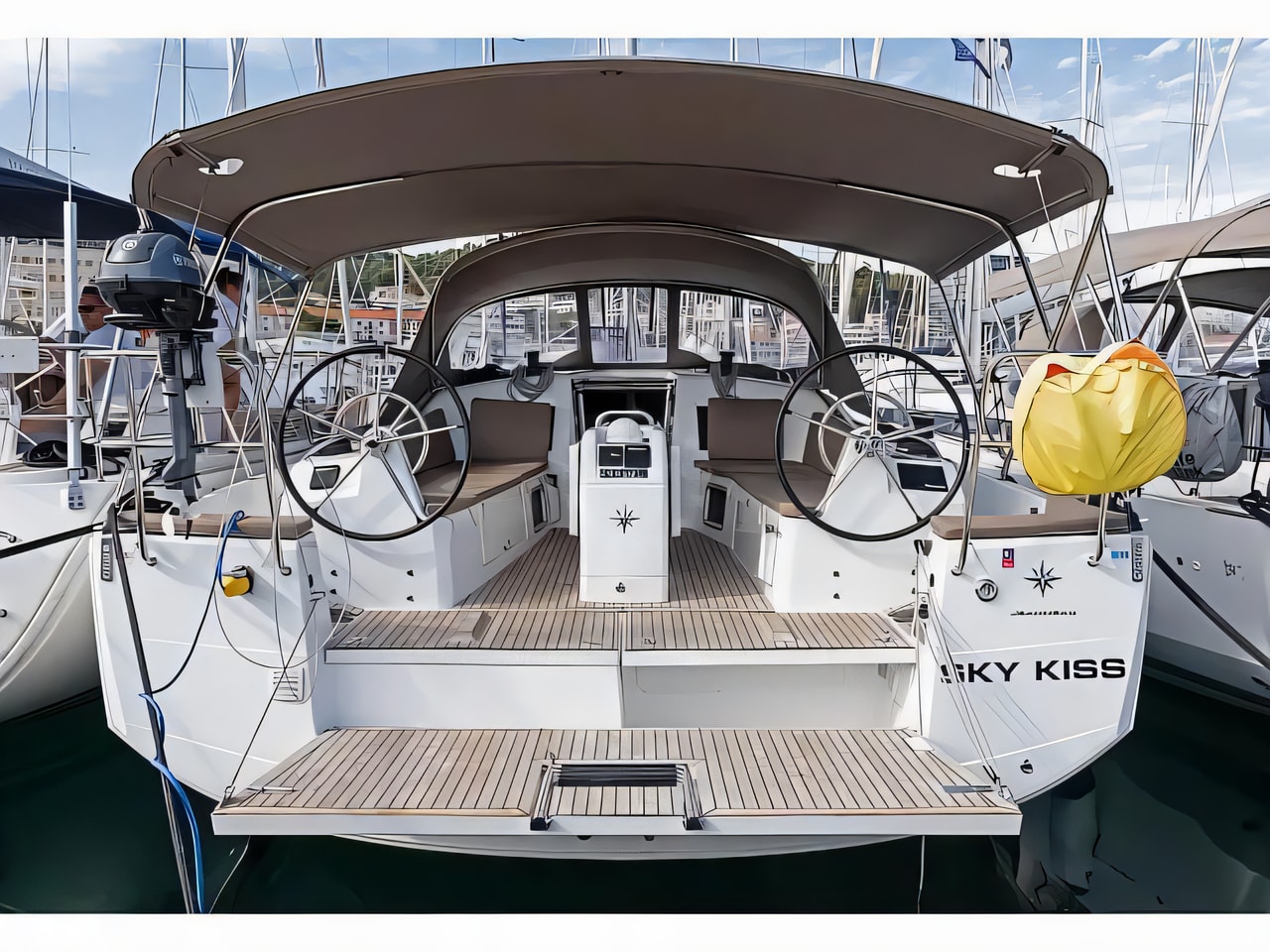 Exterior overview of Sun Odyssey 410 sail boat for charter from Split ACI Marina in the Split sailing area Croatia