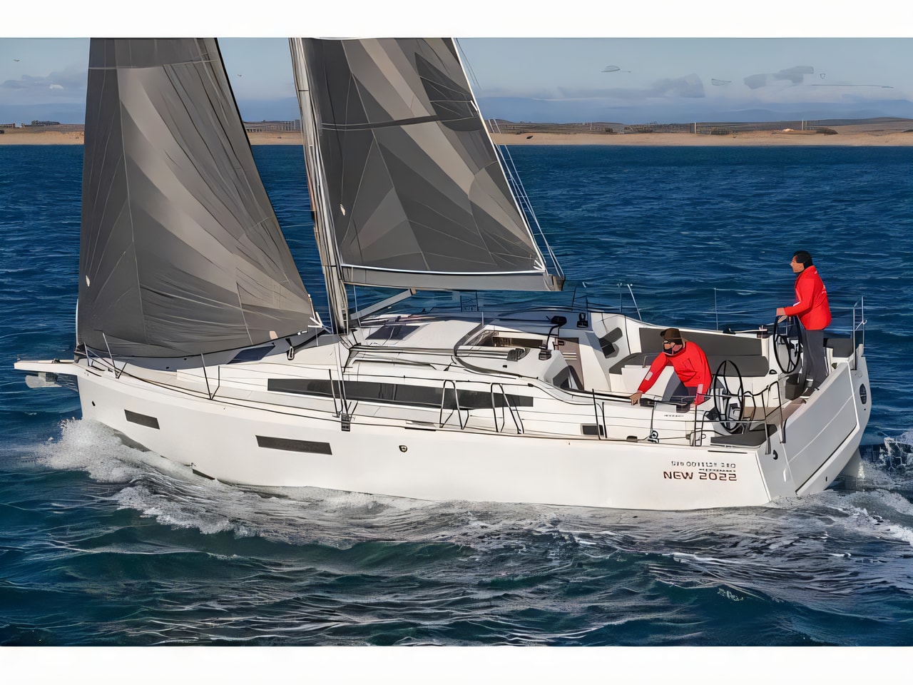 Exterior overview of Sun Odyssey 380 sail boat for charter from Dubrovnik ACI Marina in the Dubrovnik sailing area Croatia