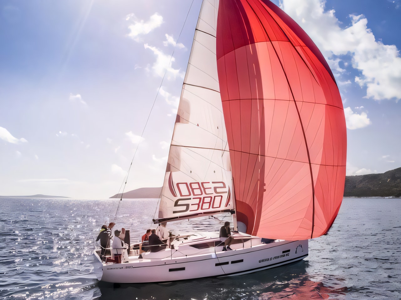 Exterior overview of Salona 380 sail boat for charter from Pirovac Marina in the Kornati sailing area Croatia