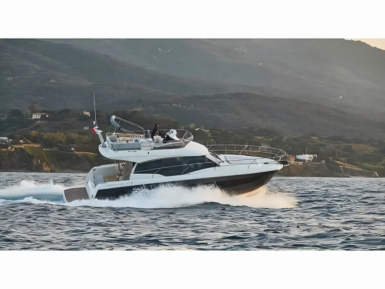 Exterior overview of Prestige 420 Fly motor boat for charter from Split ACI Marina in the Split sailing area Croatia