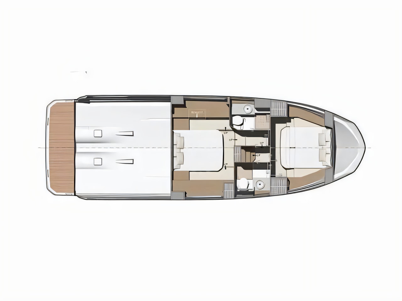 Interior of Prestige 420 Fly motor boat with 2 cabins Croatia yacht charter