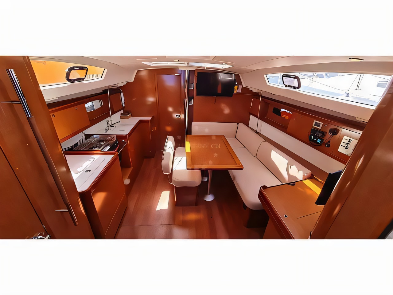 Layout of Oceanis 43 sail boat with 3 cabins Croatia yacht charter
