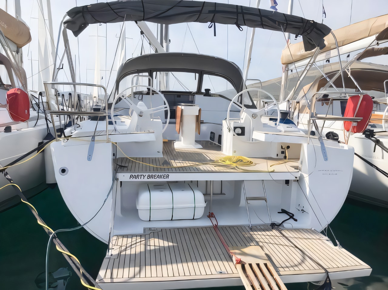 Exterior overview of Elan 50 Impression sail boat for charter from Vodice ACI Marina in the Sibenik sailing area Croatia