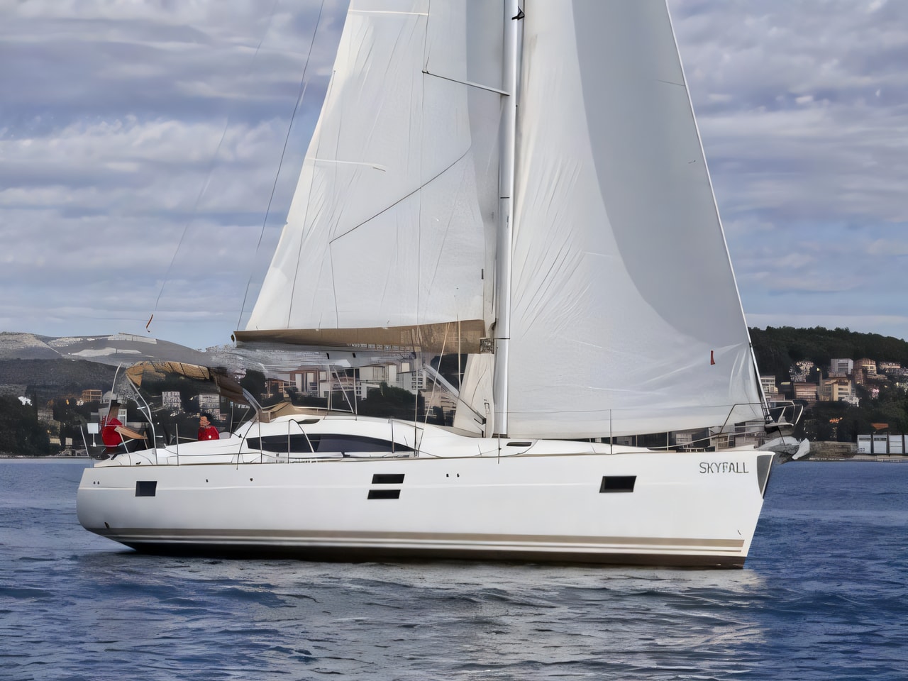 Exterior overview of Elan 45 Impression sail boat for charter from Vodice ACI Marina in the Sibenik sailing area Croatia