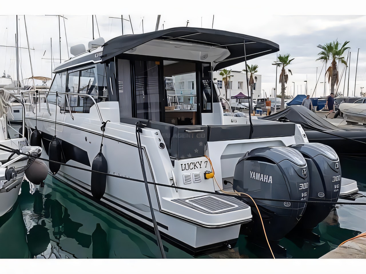 Exterior overview of Merry Fisher 1095 motor boat for charter from Split ACI Marina in the Split sailing area Croatia