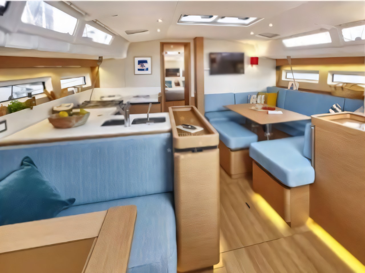 Layout of Sun Odyssey 490 sail boat with 4 cabins Croatia yacht charter