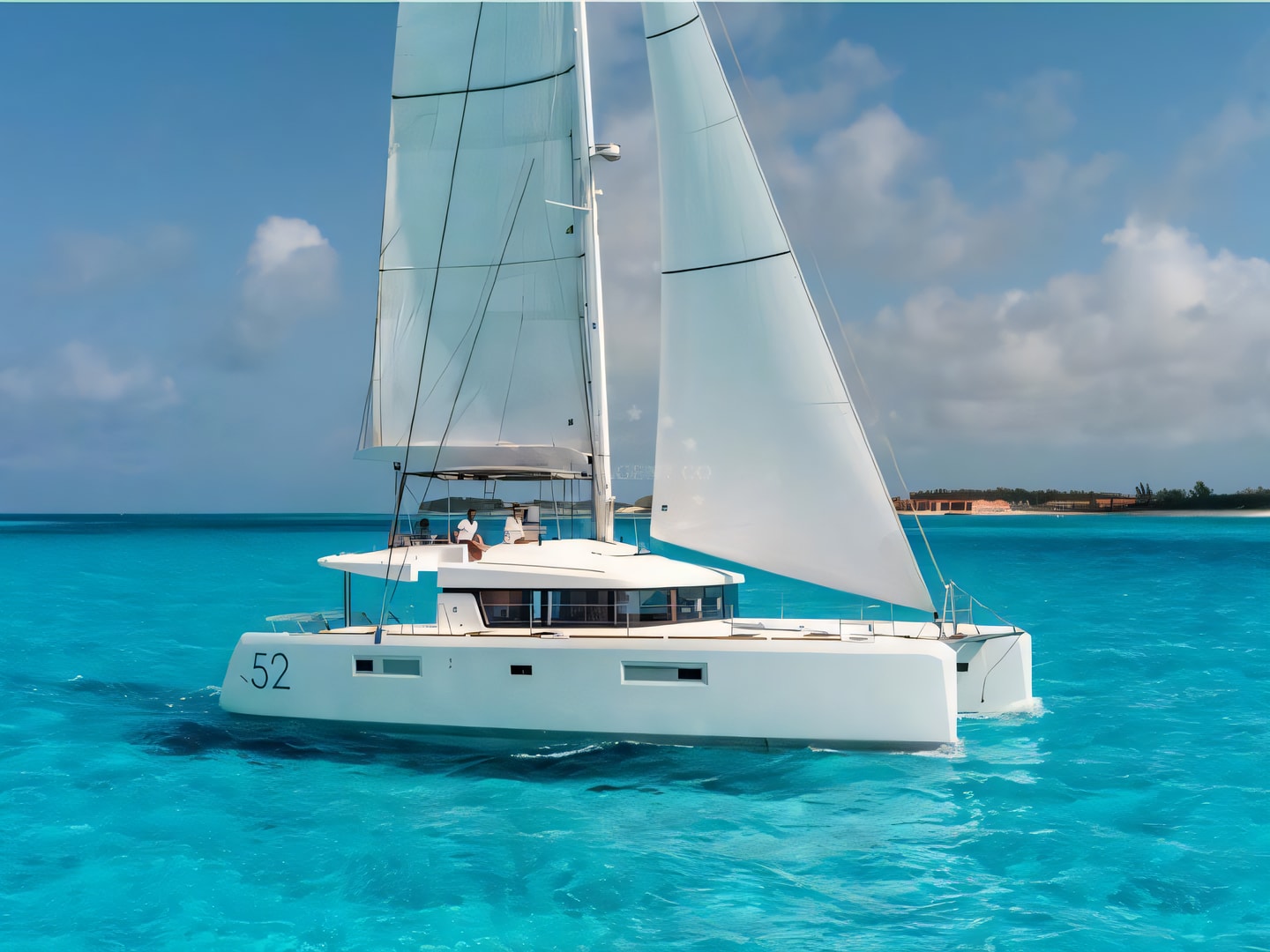 Exterior overview of Lagoon 52F catamaran for charter from Dubrovnik ACI Marina in the Dubrovnik sailing area Croatia