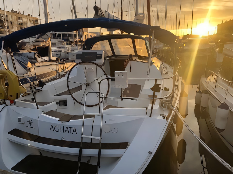 Exterior overview of Sun Odyssey 36i sail boat for charter from Zadar Marina Zadar in the Zadar sailing area Croatia