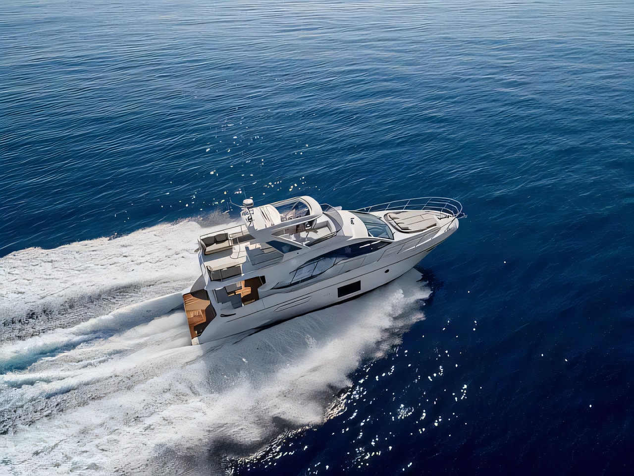 Exterior overview of Azimut 55 Fly motoryacht for charter from Kastela Gomilica Marina in the Split sailing area Croatia