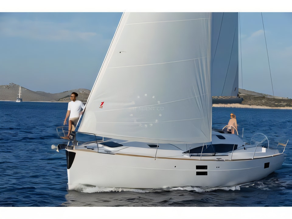 Exterior overview of Elan 40 Impression sail boat for charter from Zadar Marina in the Kornati sailing area Croatia