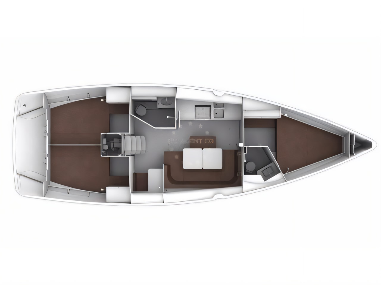 Interior of Bavaria Cruiser 41S sail boat with 3 cabins Croatia yacht charter