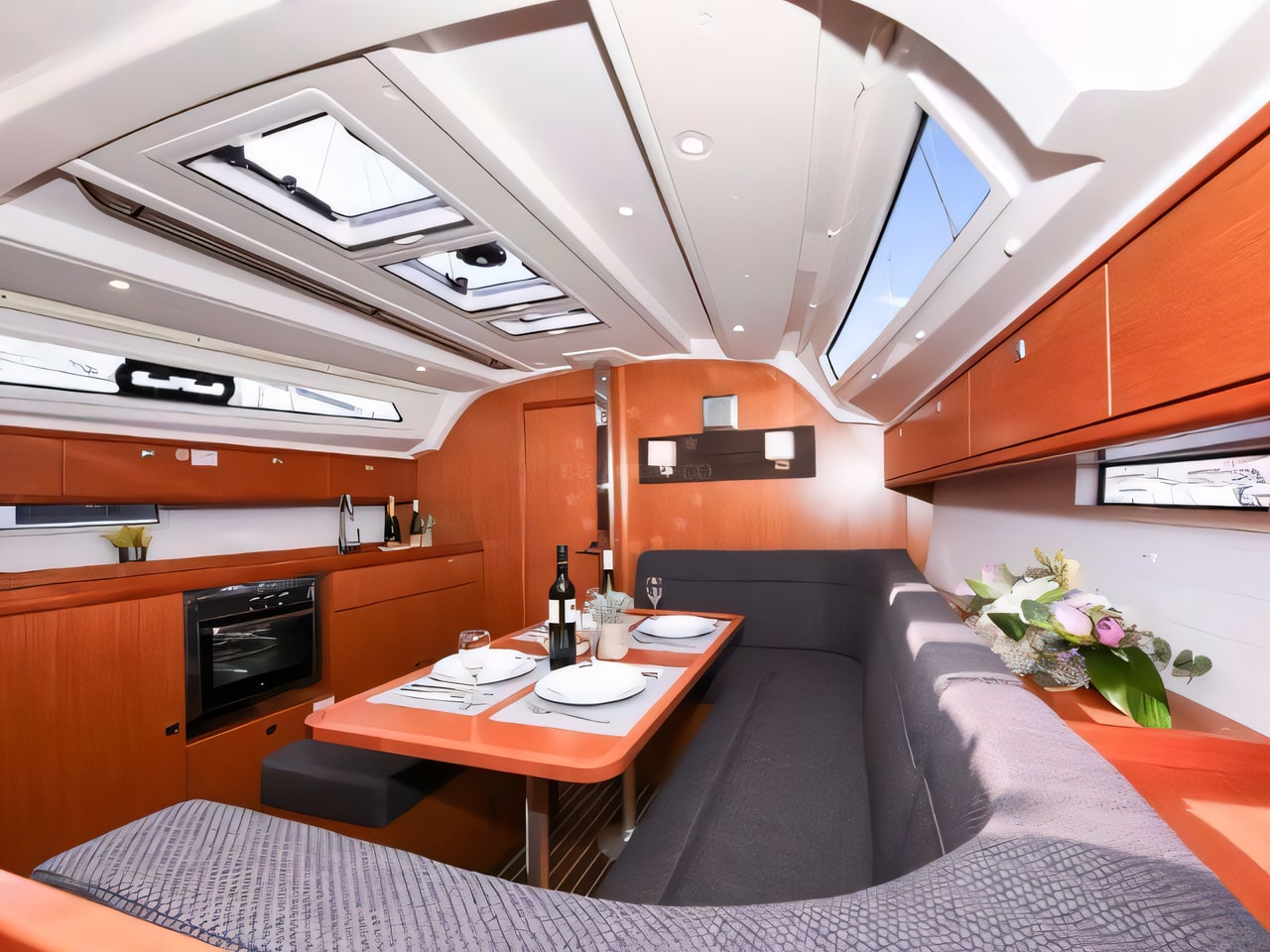 Layout of Bavaria Cruiser 41S sail boat with 3 cabins Croatia yacht charter