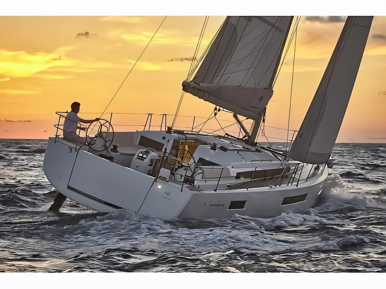 Exterior overview of Sun Odyssey 440 sail boat for charter from Split ACI Marina in the Split sailing area Croatia