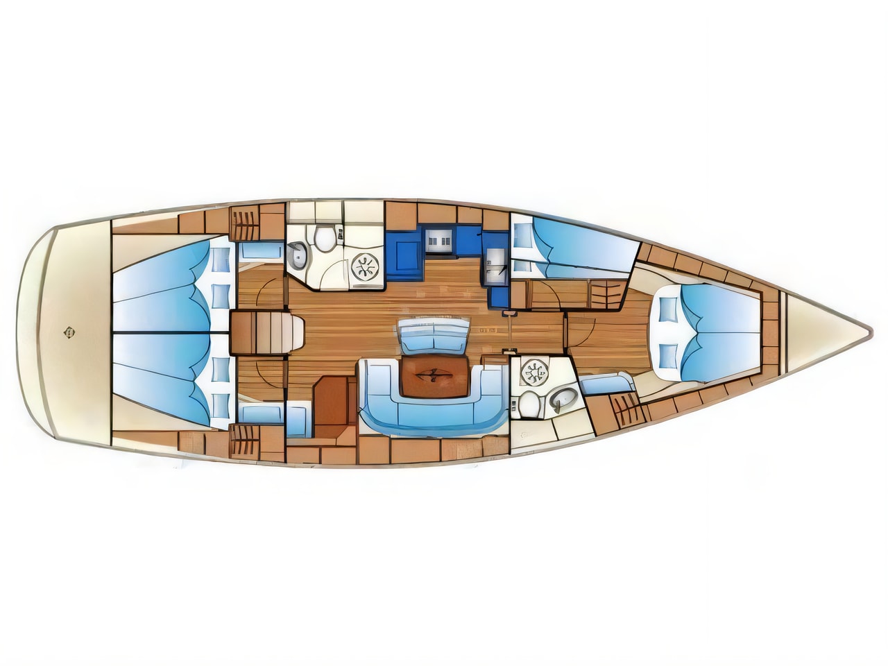 Interior of Bavaria 46 Cruiser sail boat with 4 cabins Croatia yacht charter