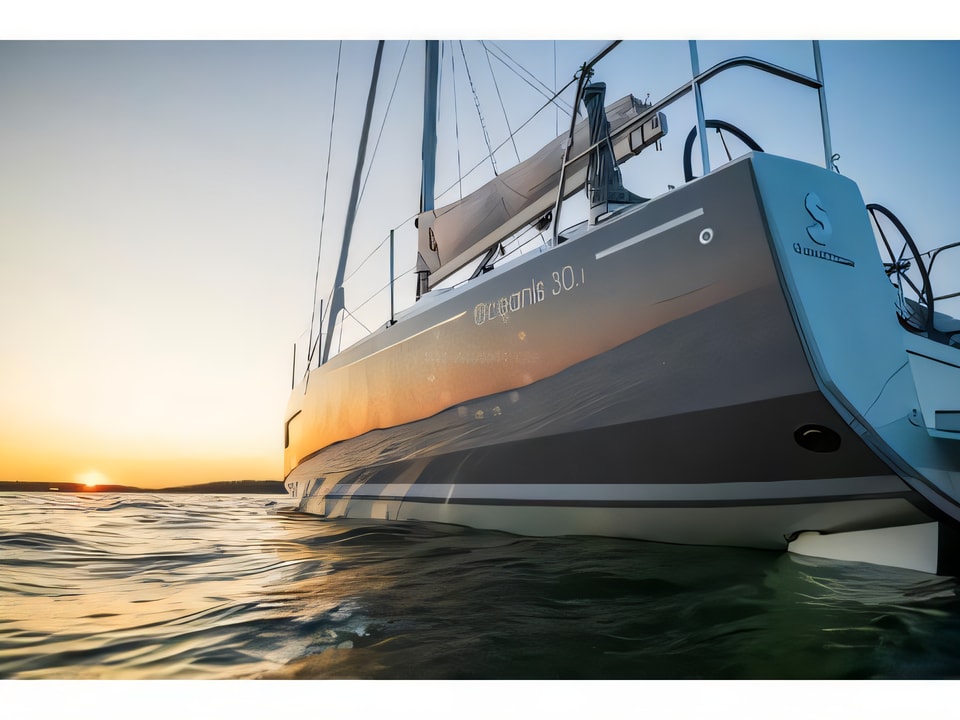 Exterior overview of Oceanis 30.1 sail boat for charter from Split ACI Marina in the Split sailing area Croatia