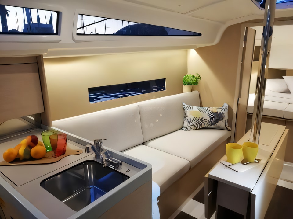 Interior of Oceanis 30.1 sail boat with 2 cabins Croatia yacht charter