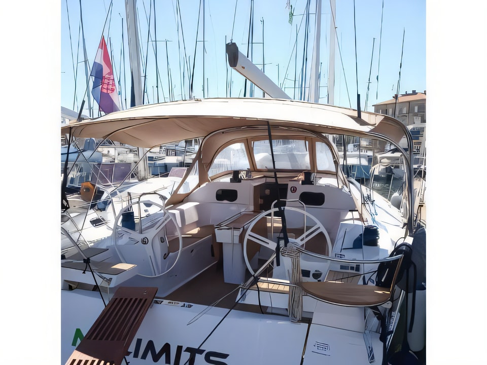 Exterior overview of Elan Impression 45 BT sail boat for charter from Zadar Marina Zadar in the Zadar sailing area Croatia