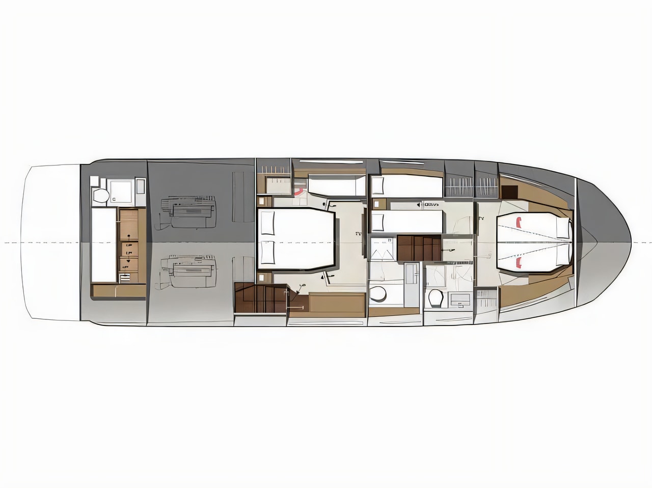 Interior of Prestige 520 Fly motoryacht with 3 cabins Croatia yacht charter