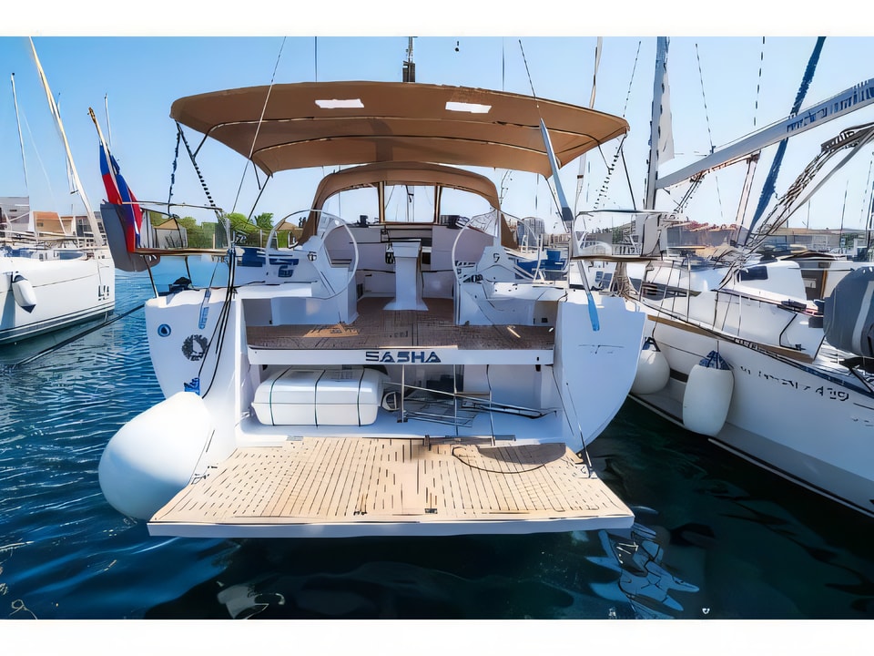 Exterior overview of Elan 50 Impression sail boat for charter from Biograd Kornati in the Zadar sailing area Croatia
