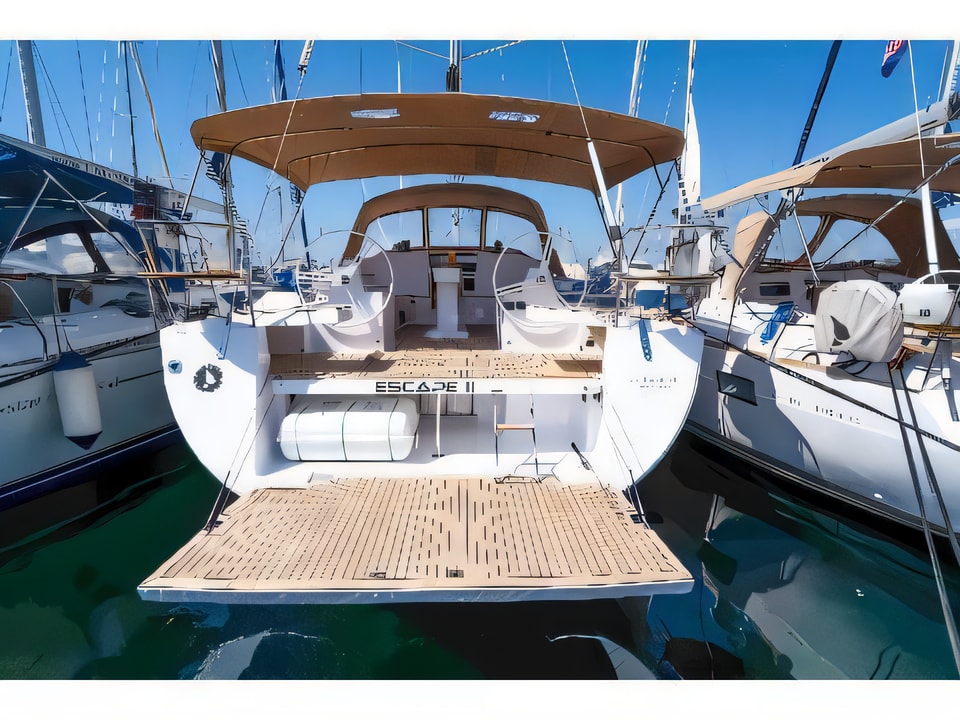 Exterior overview of Elan 50 Impression sail boat for charter from Biograd Kornati in the Zadar sailing area Croatia