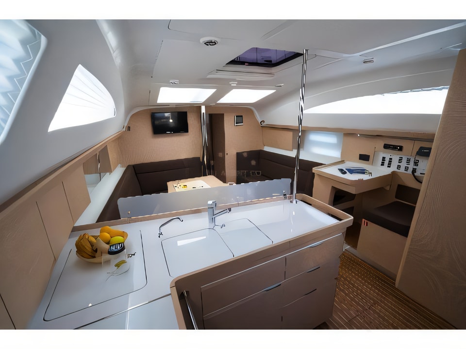 Interior of Elan 45 Impression sail boat with 4 cabins Croatia yacht charter