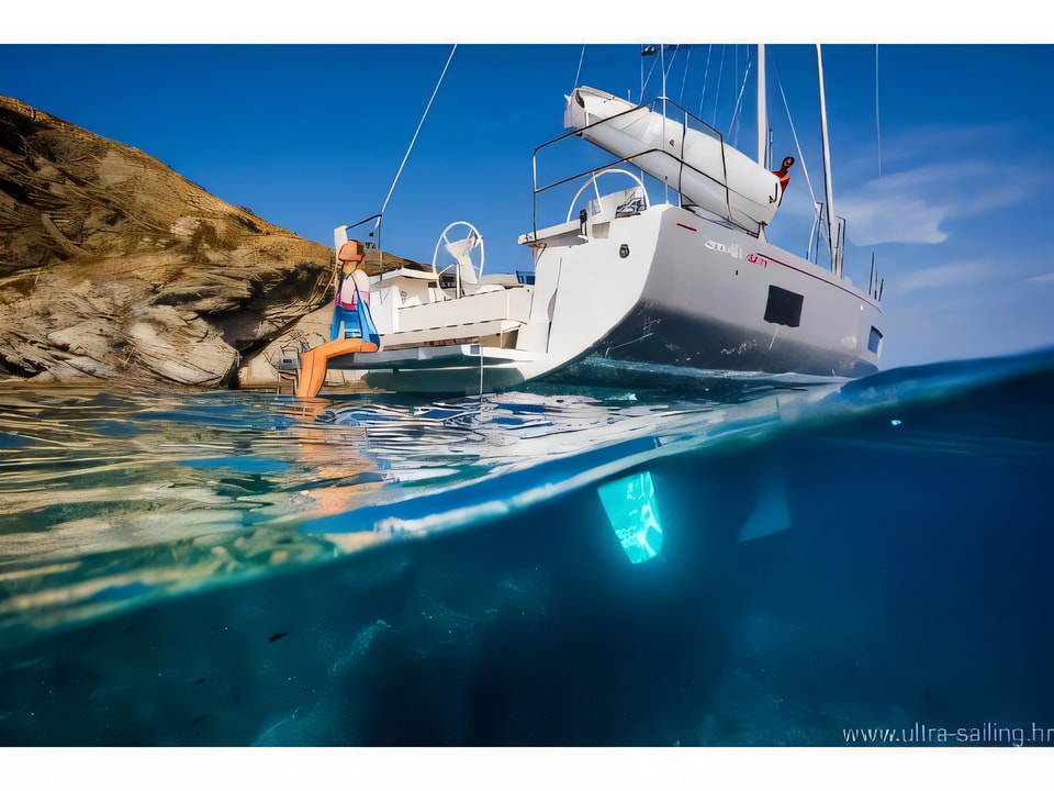 Exterior overview of Oceanis 46.1 - owner's version sail boat for charter from Pomer ACI Marina in the Istria / Kvarner sailing area Croatia