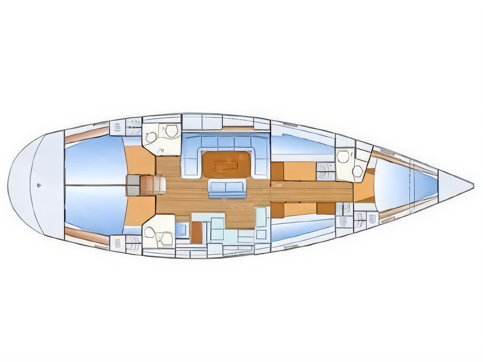 Bavaria 50 Cruiser yacht layout 5 cabins Croatia charter