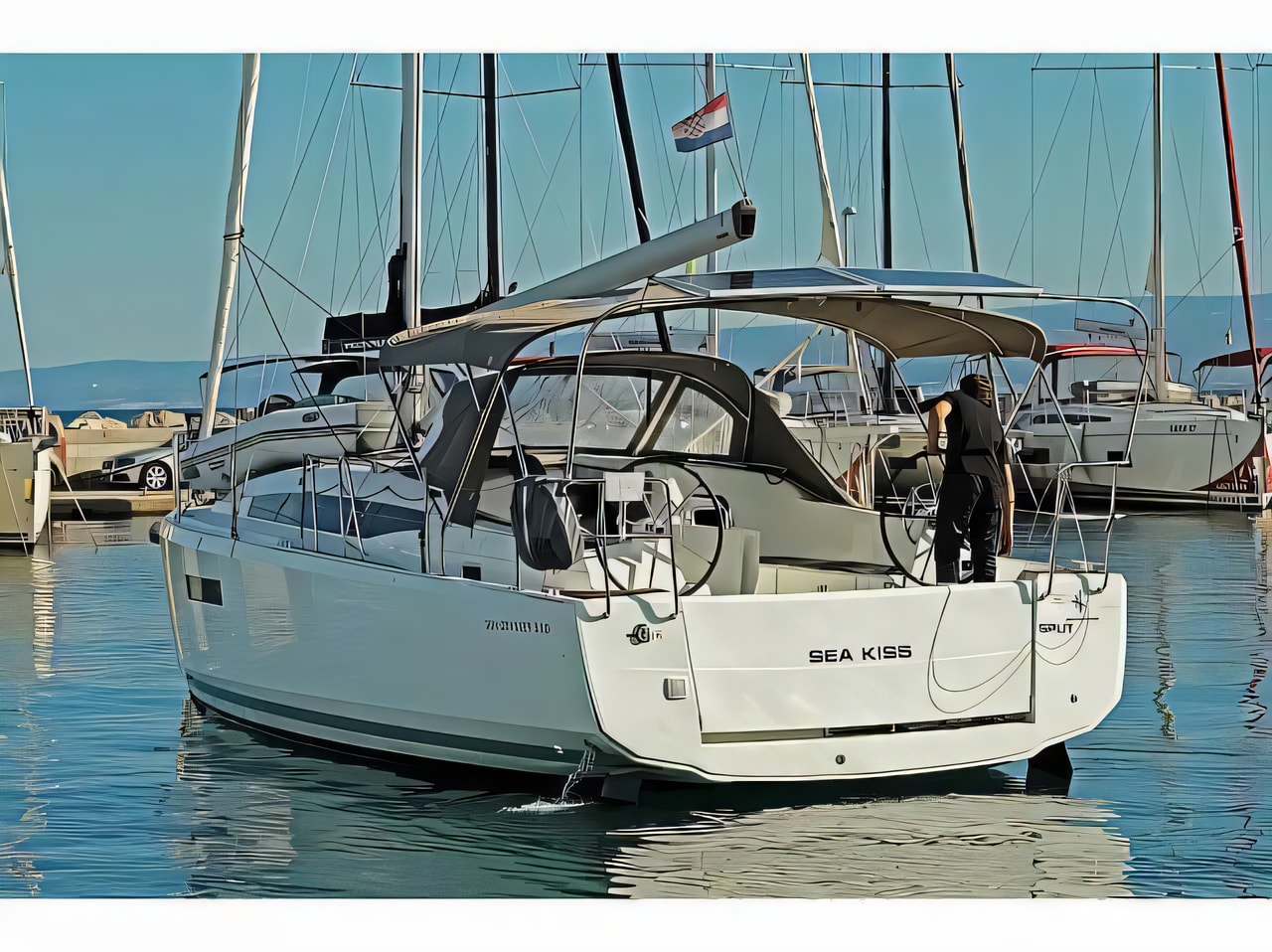 Exterior overview of Sun Odyssey 380 sail boat for charter from Split ACI Marina in the Split sailing area Croatia