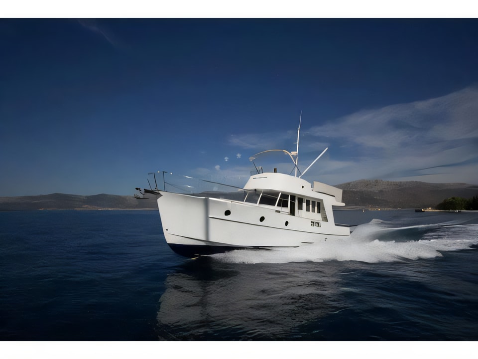 Exterior overview of Swift Trawler 42 motor boat for charter from Zadar Marina Zadar in the Zadar sailing area Croatia