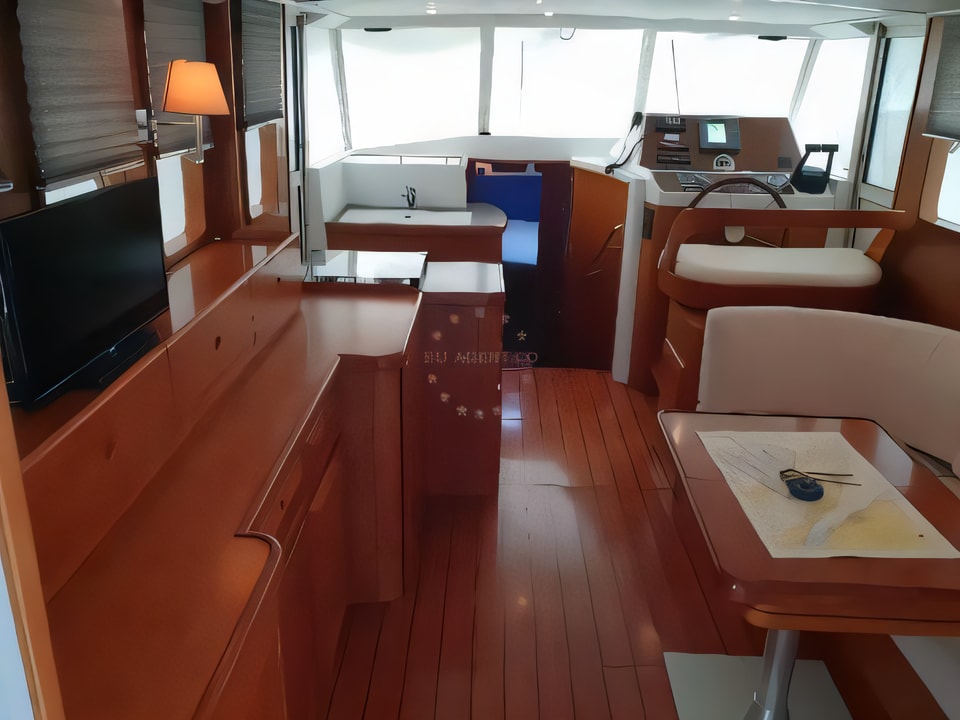 Interior of Swift Trawler 42 motor boat with 2 cabins Croatia yacht charter