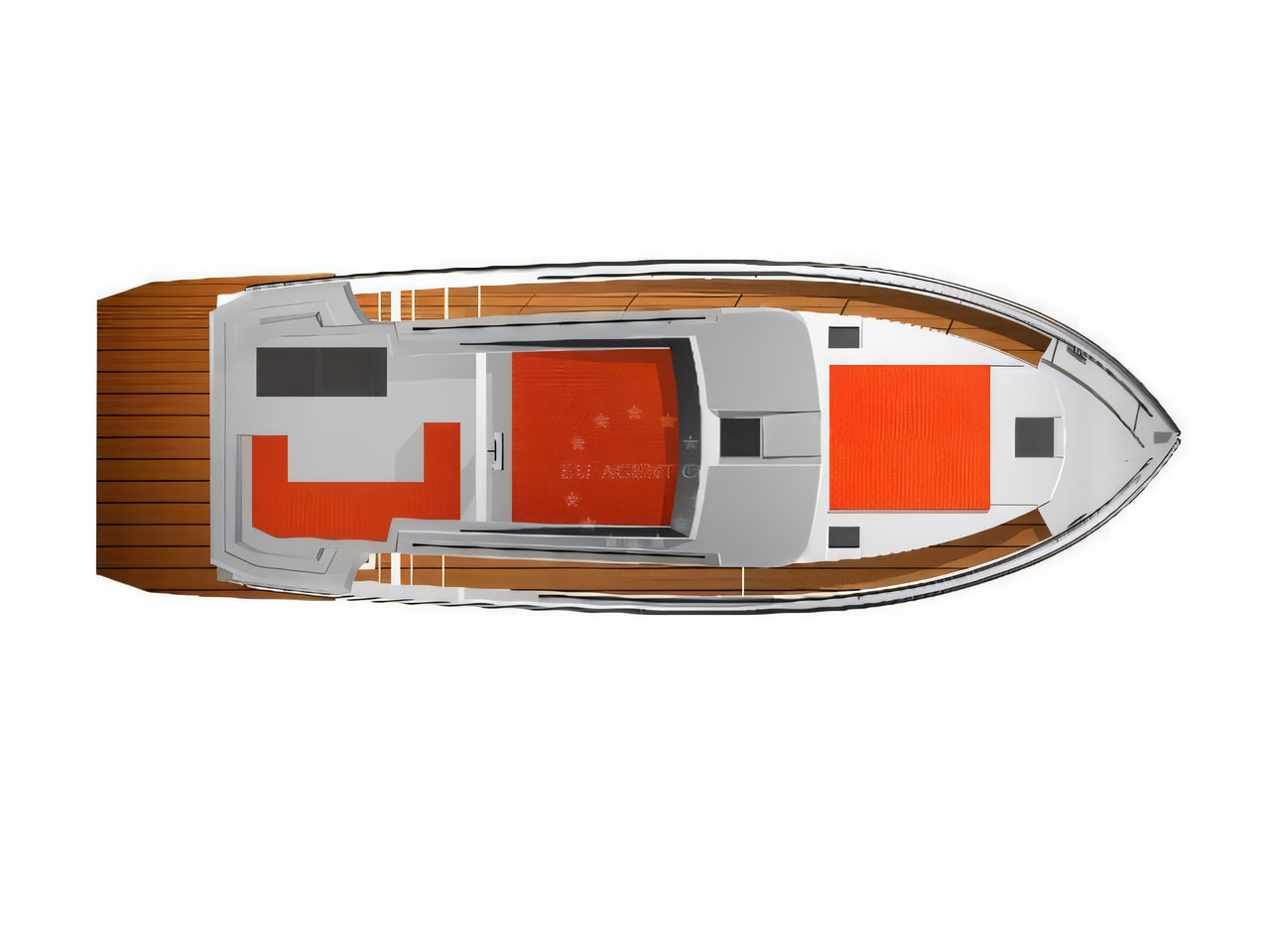 Interior of Futura 42 motor boat with 4 cabins Croatia yacht charter