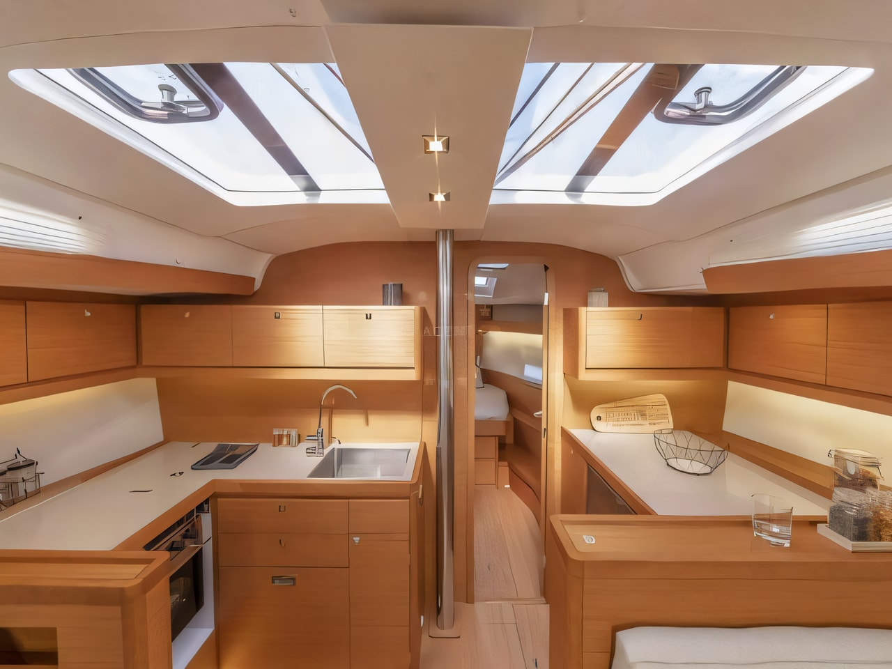 Interior of Dufour 430 sail boat with 4 cabins Croatia yacht charter
